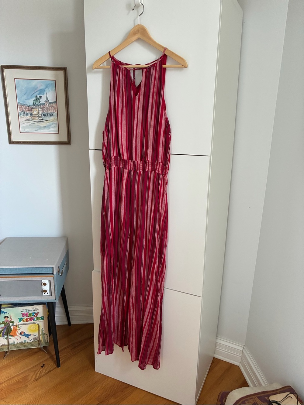Striped Red Sleeveless Maxi Dress - XXL